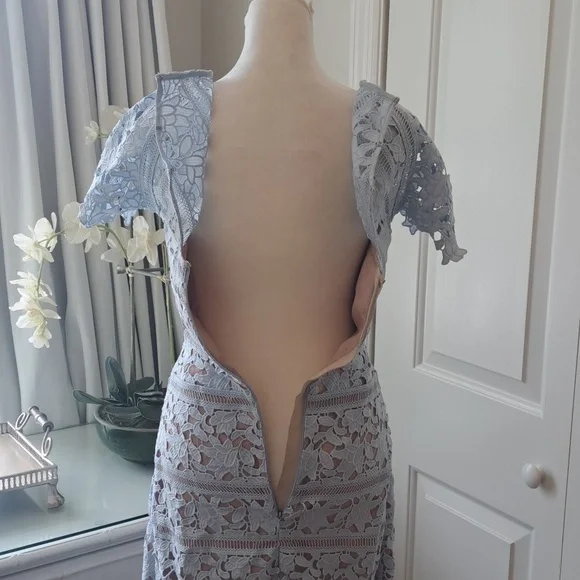 NWOT REISS Womens Pale Blue Lace Cap Sleeve Party/Wedding‎ Guest Dress S-0 - Picture 6 of 10